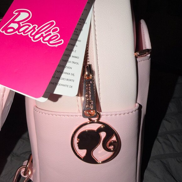 Barbie Rose Gold Logo Convertible Loungefly Backpack main image 6